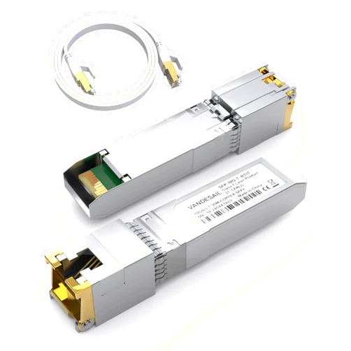 VANDESAIL 10GBase-T SFP+ to RJ45 Transceiver,10G SFP+ Module,10Gb Ethernet Adapter for Cisco, Ubiquiti, Mikrotik, Fortinet, Netgear, D-Link, Supermicro, TP-Link(with a 1m/3FT cat8 cable)