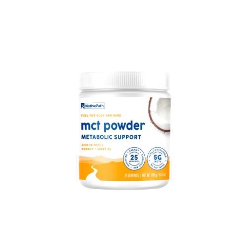 NativePath MCT Oil Powder Supplement - Unflavored MCT Powder with Keto-Friendly C8 MCTs. Free of Dairy, Gluten and GMOs, 25 Servings