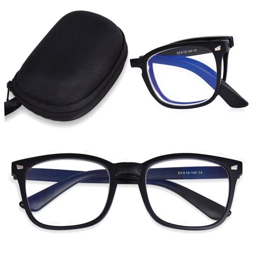OPTOFENDY Folding Reading Glasses for Women Men, Portable Blue Light Blocking Glasses Readers with Zipper Case