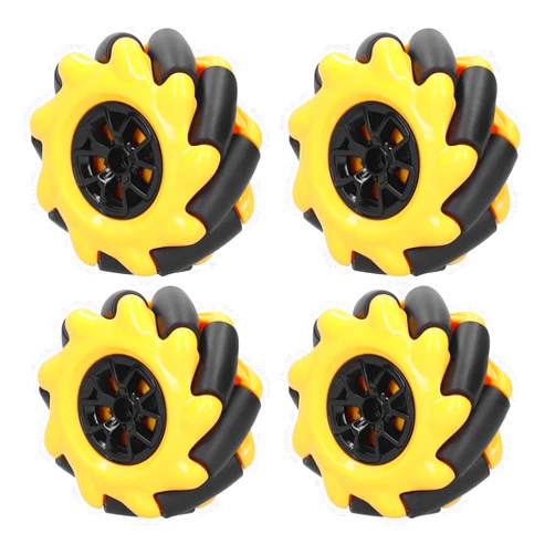 Fafeicy Mecanum Wheel, 60mm Omni-Directional Smart Robot Car Parts Accessories DIY Toy Components Compatible with Building Blocks and for Motors (2 Pair)