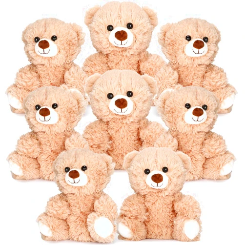 Jenaai 8 Pcs 10 Inches Stuffed Animal Bear Bulk Soft Cute Baby Shower Bear Small Stuffed Plush Toys Gift for Girls, Boys, Back to School Gift Birthday Party(Classic Style)