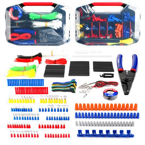 WORKPRO 582-piece Crimp Terminals, Wire Connectors, Heat Shrink Tube, Electrical Repair Kit with Wire Cutter Stripper