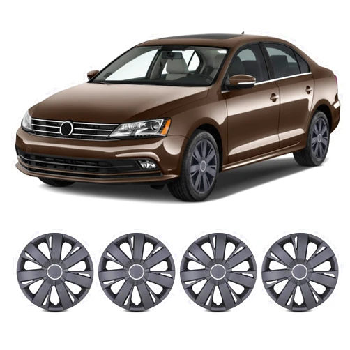 AUTOFREE 16 inch Wheel Covers Hubcaps for 2011-2018 Volkswagen Jetta/GLI Sedan, ABS Wheel Rim Covers Snap Clip-On Auto Tire Guards Replacement Black Matte Color, Set of 4 - for 16 Inch Tire