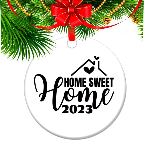 COCAINK 1st Christmas in Our New Home - Home Sweet Home 2024 Christmas Ornament - Gift for Couples, Family, Housewarming Keepsake