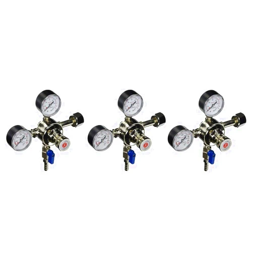 Kegco KC LH-542 Premium Pro Series Dual Gauge Co2 Draft Beer Regulator, Chrome (Pack of 3)