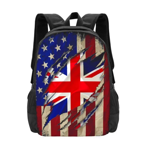 SUNNYEE British England UK American Flag Travel Backpack Casual Backpacks 15 Inch Laptop Back Pack Lightweight Rucksack Outdoor Sport Daypack Large Bags for Working Camping Hiking