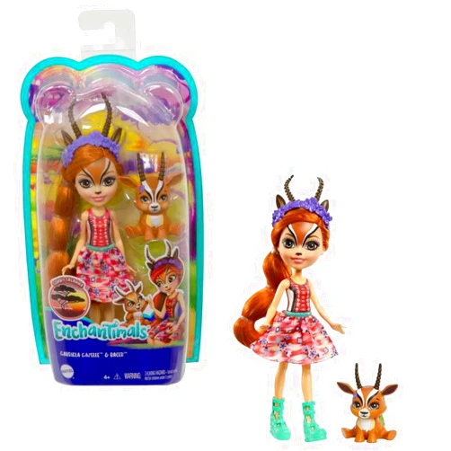 Enchantimals Mattel Enchantimals Gabriela Gazelle Doll with Racer Animal Figure, 6-inch Small Doll with Removable Skirt & Accessories, Sunny Savanna Toy Collection
