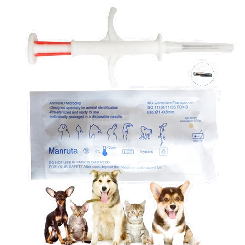Manruta Microchip for Dogs and Cats Universal Standard 20 Pack 1.4x8mm 15 Gauge Needle Pet Identification ID Tags ISO 11784/5 FDX-B