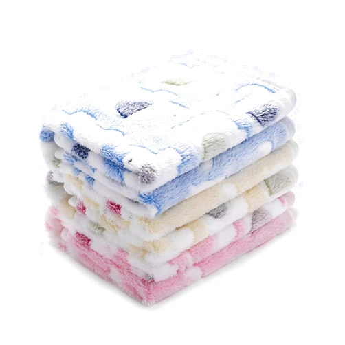 Luciphia 1 Pack 3 Blankets Super Soft Fluffy Premium Cute Elephant Pattern Pet Blanket Flannel Throw for Dog Puppy Cat Blue/Pink/Yellow Small(23x16 inch)