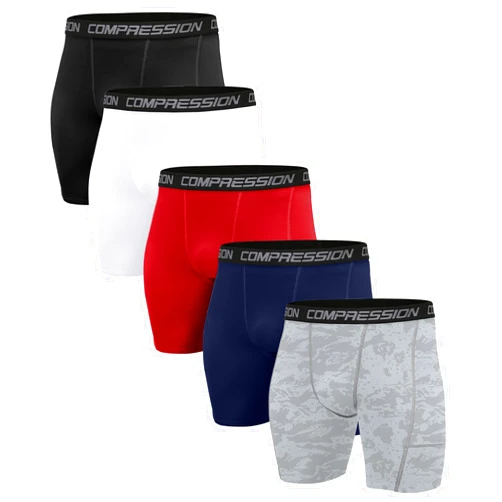 Holure Men's Performance Compression Shorts Athletic Workout Running Underwear (3 or 5 Pack)