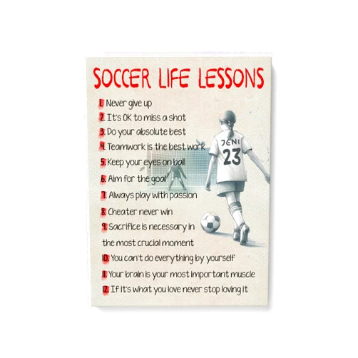 CUPIDCUSTOM Personalized Name, Number Soccer Wall Art Poster Canvas | Soccer Canvas Wall Art For Girl Kids Bed Room | Soccer Poster For Girl Daughter Room | Custom Gift For Soccer Lover Girl Kids