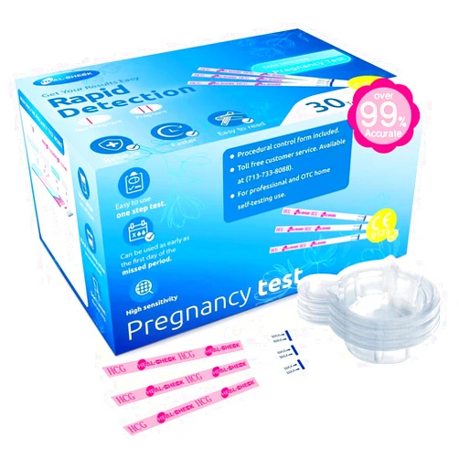 HEAL-CHECK Pregnancy Tests with Cup, HEAL-CHECK Bulk Pregnancy Test Strips for Home Detection, Over 99% Accuracy, Individually Wrapped, Extra-Wide 5mm HCG Test Kit Comfortable Grip, FSA or HSA Eligible, 30 Count