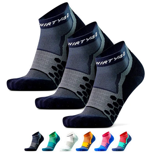 Thirty48 Performance Compression Low Cut Running Socks for Men and Women | More Compression Where Needed
