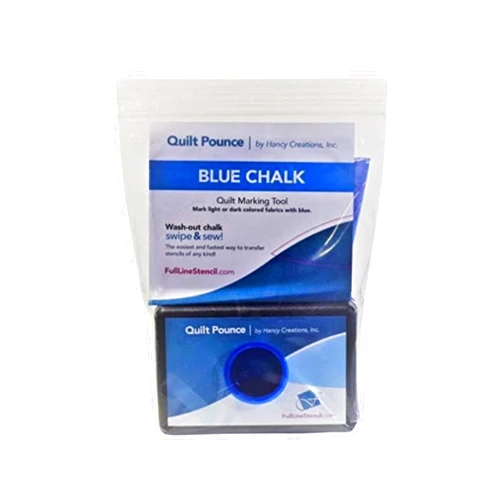 Full Line Stencil - Quilt Pounce Pad with Chalk Powder, Refillable, for Quilt Stencil Design Transfer and Fabric Marking - Blue (QPB)