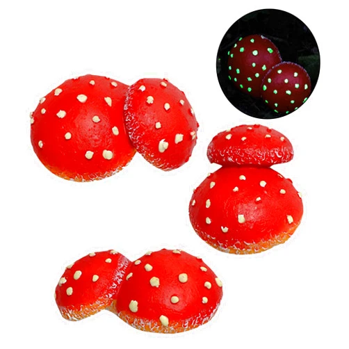 WAEPE Set of 3 Mushroom Statue Wall Decor Resin Mushroom Garden Ornament with Lights Glow in The Dark Small Mushroom Decor for Garden, Tree Trunk, Bedroom, Cottage Corner Wall Decor