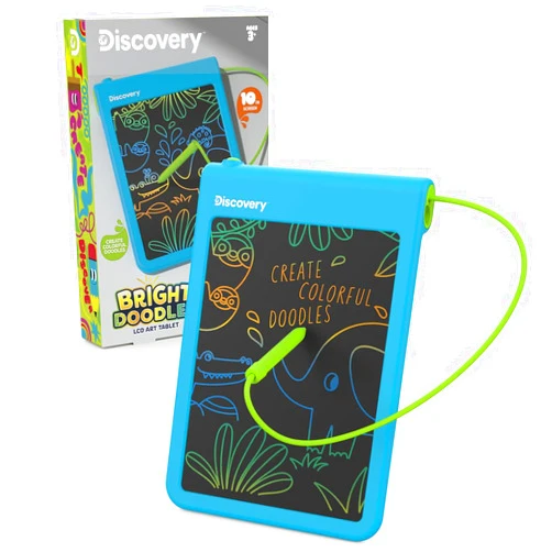 Discovery™ Bright Doodles LCD Art Tablet - Mess-Free Colorful Drawing Pad & Tethered Stylus| Widescreen Display| LCD Writing Tablet for Kids| Arts & Crafts Toy| Toddler Learning Toy| Doodle Board Gift