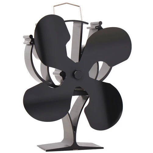 VODA New designed 4 Blades Heat Powered Stove Fan for Wood/Log Burner/Fireplace(Black)