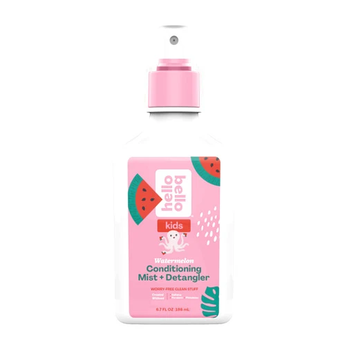 Hello Bello Kids Conditioning Mist + Detangler - Hypoallergenic Non-Greasy Leave-in Conditioning Spray - Vegan and Cruelty-Free - Watermelon Scented - 6.7oz