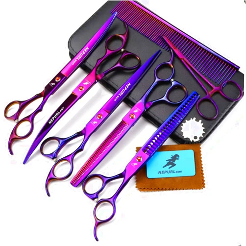 ANRODO 8.0 Inch Professional Pet Grooming Scissors Set for Dogs, Cats and Pets