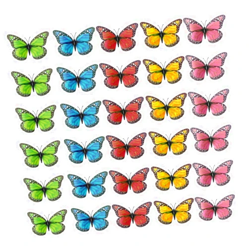 VINTORKY 30Pcs Magnetic Butterfly Wall Sticker 3D Butterflies Wall Decals Wall Art Magnetic Refrigerator Sticker whiteboard Magnets 3D Magnets Wall Decor Plastic Photo Decorative Mirror