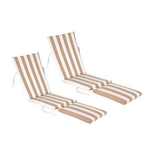 Kingrattan.com Made in USA Steamer Chair Cushion Sunbrella Maxim Heather Beige (2-Pack)