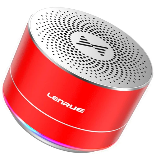 LENRUE A2 Portable Wireless Bluetooth Speaker with Lights and Lanyard,5W Mini Small Metal Speakers Bluetooth 5.0/Aux-in for iPhone Android Home Outdoor,Gift for Women/Girls
