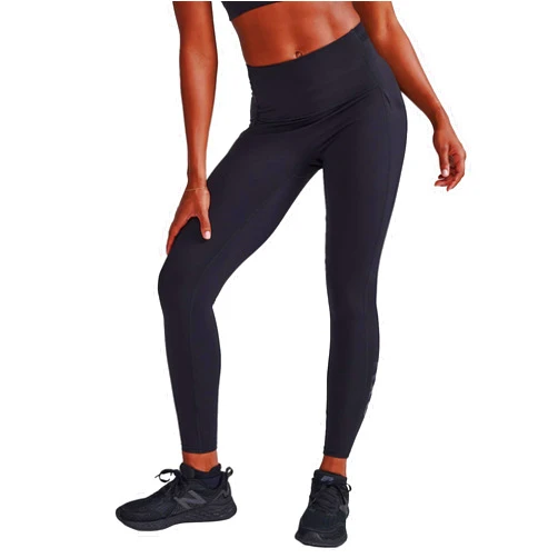 2XU Women's Form Stash Hi-Rise Compression Tight - Performance Activewear for Training, Improved Recovery - Black/Black