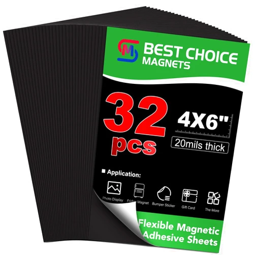 BEST CHOICE MAGNETS 32P Adhesive Magnetic Sheets 4