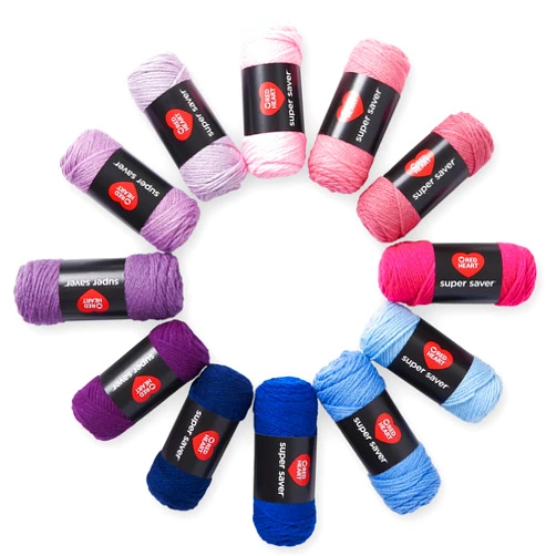 Red Heart Super Saver Yarn Super Craft Kit Gradients, with 12 Pack of 50g/1.7 oz. 4 Medium Worsted Yarn for Knitting & Crocheting, 12 Colors, Perfect for Chunky Sweaters, Blankets, Amigurumi