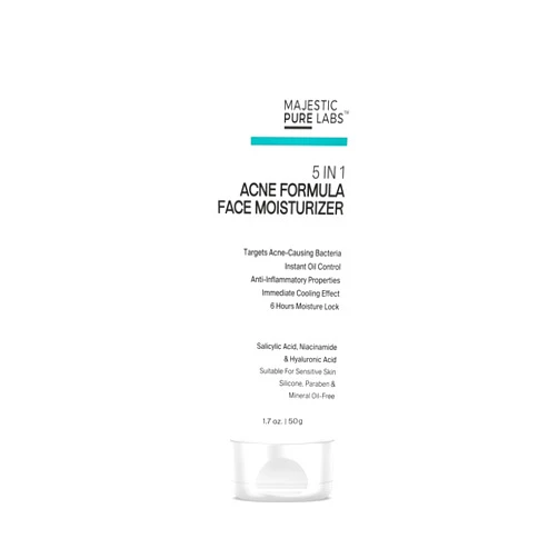Majestic Pure Labs Majestic Pure, Acne Formula Face Moisturizer | Instant Oil Control | Cooling Effect | 6 Hours Moisture Lock | Suitable for All SKin Type | 1.7 Oz