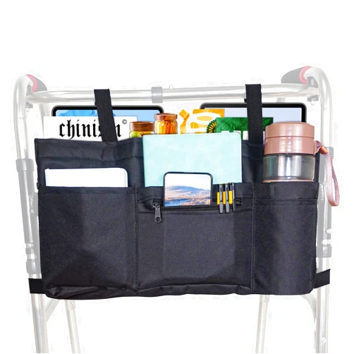 Shouken Upgrade Walker Bag with Soft Cooler & Cup Holder,Walker Accessories Walker Bags For Folding Walker,WalkerBaskets,Cup Holder For Walker,Rollator Bag With Cup Holder,Basket For Walker