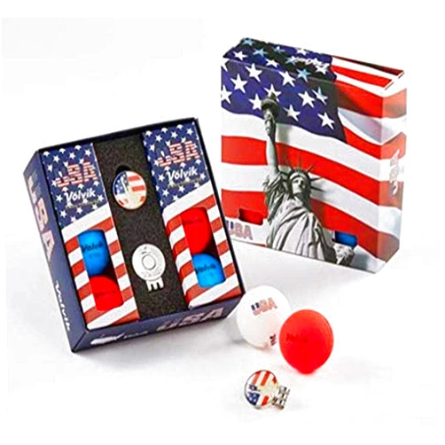 Volvik unisex adult Other Golf Ball, Red/Blue/White, 6 pack US