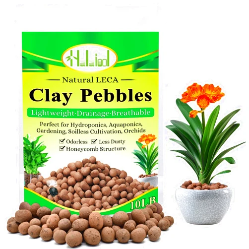 Halatool 10 LB Leca Clay Pebbles for Plants 4mm-16mm Clay Balls 100% Natural Hydroton Leca Balls for Indoor Plants Hydroponic Growing Gardening Orchids Drainage Decoration Aquaponics