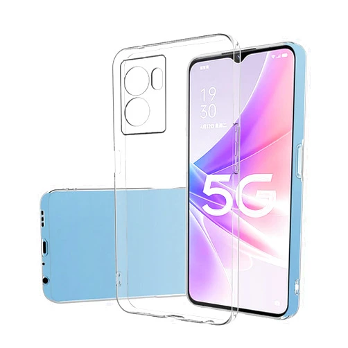 Fnmisan Clear Silicone Case for Oppo A77 5G 2022, Rear Protective Case Ultra Thin Soft Shock Absorption Scratch-Resistant Bumper Protective Case Flexible TPU Mobile Phone Case Transparent Cover