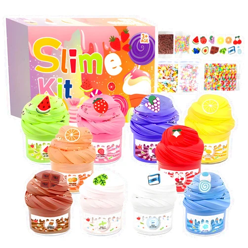 Vulvv Super Clay Slime DIY Soft & Squishy Clay Scented Slime Sensory Clays, DIY Slimes for Girls and Boys, Super Soft Non-Sticky, Party Favors and Birthday Gift (10 Colors)