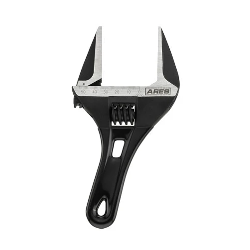 ARES 70303-53mm Stubby Adjustable Wrench - Stubby, Ultra Thin Design for Quick Access to Tight Spaces - Mouth is 30 Percent Deeper than Normal