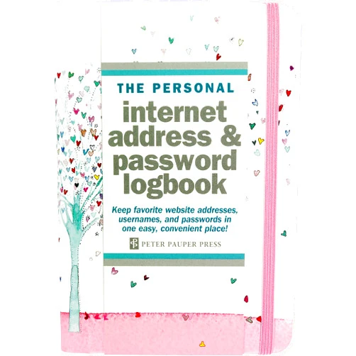 By Inc. Peter Pauper Press (Author) Tree of Hearts Internet Address & Password Logbook (removable cover band for security)