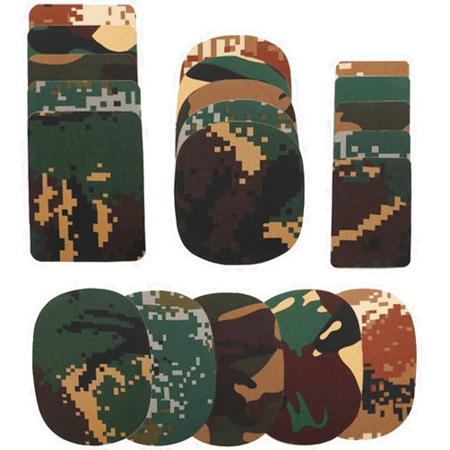 Pizarra 20 Pcs Camo Iron on Patches for Jackets Jeans, Repair Kit, Clothing Elbow Patches for Holes Decoration