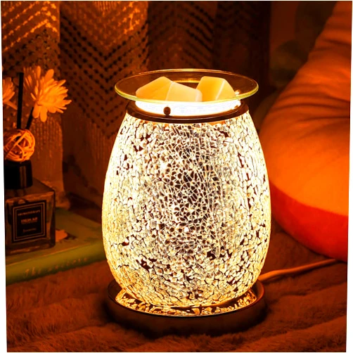 Makimoo Stunning Electric Wax Melt Burner Oil Burner Wax Warmer Night Light Oil Lamp for Home Decoration (3D Ring Design)