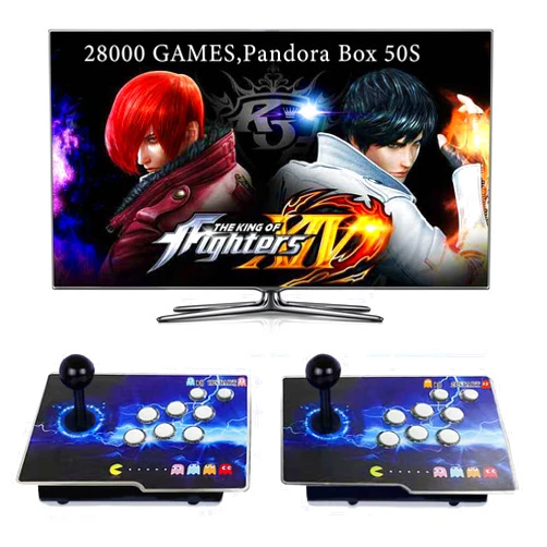 RegiisJoy 28000 in 1 Pandoras Box 50S Arcade Game Console , Retro Game Machine for PC & Projector & TV, 2-4 Players, 3D Games, Search/Hide/Save/Load/Pause Games, 1280X720, Separate Console