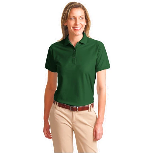 Port Authority Ladies Silk Touch Sport Shirt, Color: Dark Green