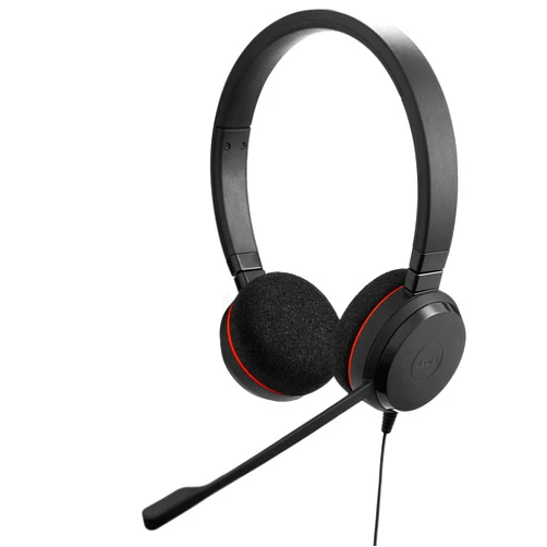 Jabra Evolve 20 Wired Headset (2025 Edition) - Dual-Ear Set for Office and Work from Home - Call Control - All Platforms - USB-C/A Connectivity - Black