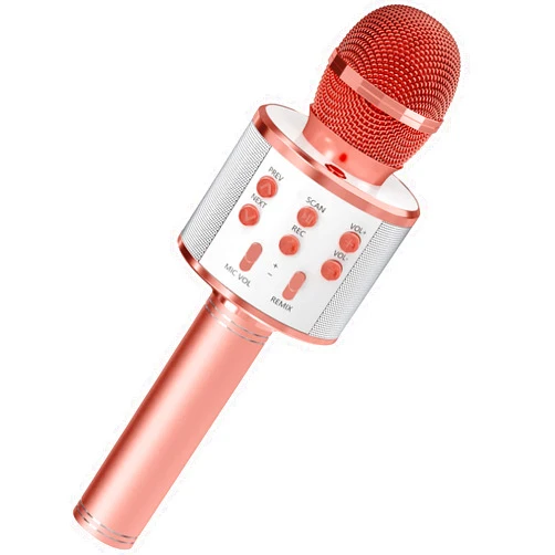 GIFTMIC Kids Microphone for Singing, Wireless Bluetooth Karaoke Microphone for Adults, Portable Handheld Karaoke Machine, Toys for Boys and Girls Gift for Birthday Party (Rose Gold)