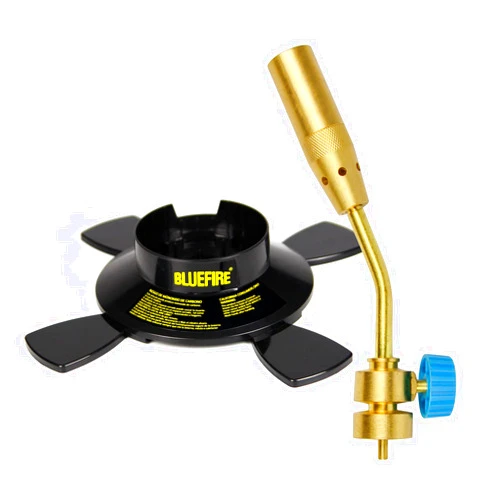 BLUEFIRE Propane Torch Head,Super Jumbo Flame Propane Turbo Torch Head capable to surround large diameter copper pipes + Dual-Use Camping & Brazing Fuel Gas Cylinder Stand Star Shape Bottle Base Propa