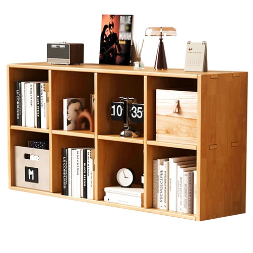 ZCY HOME Floor Standing Shelf Multi-Functional Bookshelf Children's Bookshelf Cabinet Home Solid Wood Bookcase Layered Storage Solid and Durable Strong Load-Bearing Capacity (Color : Wood Colour, Size : 120*