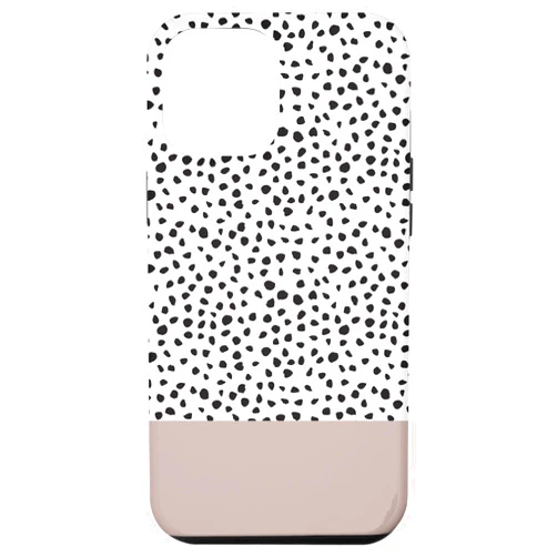 Dalmatian Pattern Brush Strokes by Too Sweet iPhone 12 Pro Max Dalmatian Pattern, Brush Stroke Black White Spots, Tan Nude Case