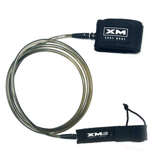 XM SURF MORE Big Wave Premium Surfboard Leash, 5/6/7/8/9/10/12/15ft Lengths, Big Wave (.313in) Cord Thickness, Many Colors, Key Pocket, Unbreakable Swivels, Detachable Railsaver, Made in USA
