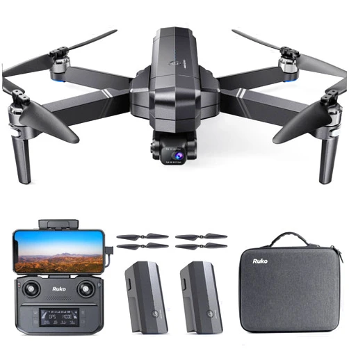 Ruko F11GIM2 Drones with Camera for Adults 4K, 64Mins Flight Time, Gimbal & EIS 4K Camera, 9842ft Digital video Transmission, GPS Auto-return Professional Quadcopter, Level 6 Wind Resistance
