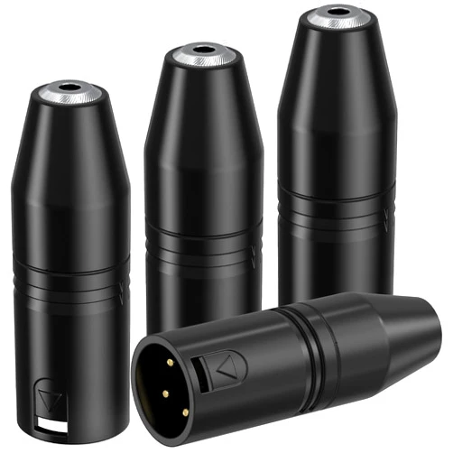Ancable 3.5mm to XLR, 4-Pack 3.5mm Stereo TRS Mini-Jack Female to 3-Pin XLR Male Microphone Adapter, Audio Converter for Camcorders, Recorders, Mixers