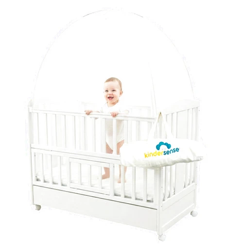 KinderSense® - Baby Safety Crib Tent - Premium Toddler Crib Topper to Keep Baby from Climbing Out - See Through Mesh Crib Net - Mosquito Net - Pop-Up Crib Tent Canopy
